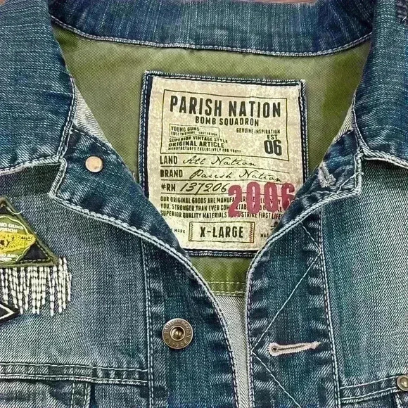 Parish Nation Grunge Army Vest - Y2K - size XL - Picture 3 of 7